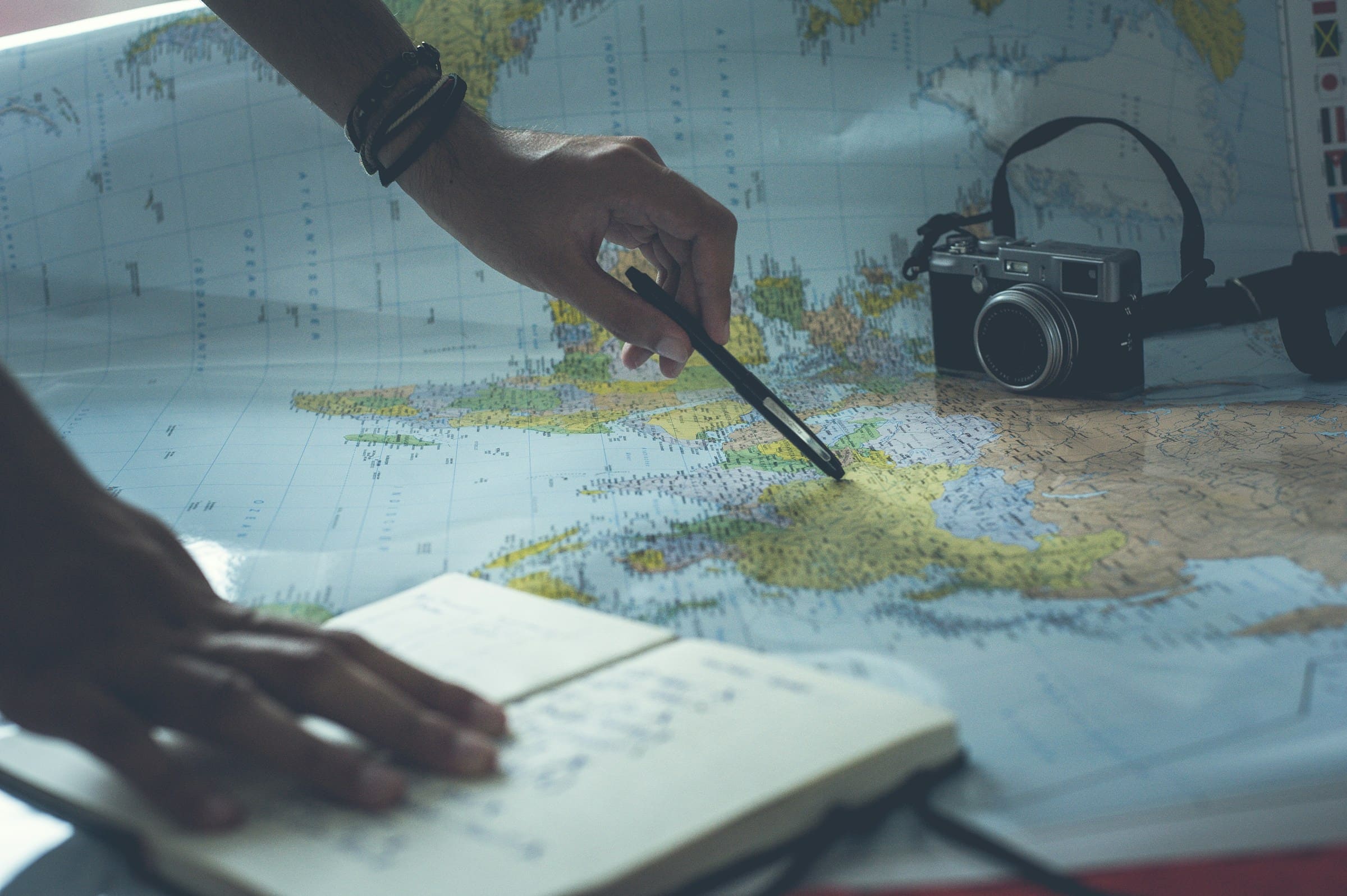 Travel planning map and journey